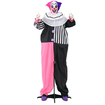 Halloween Clown Animatronic Prop with Light Up Eyes, for Indoor Outdoor