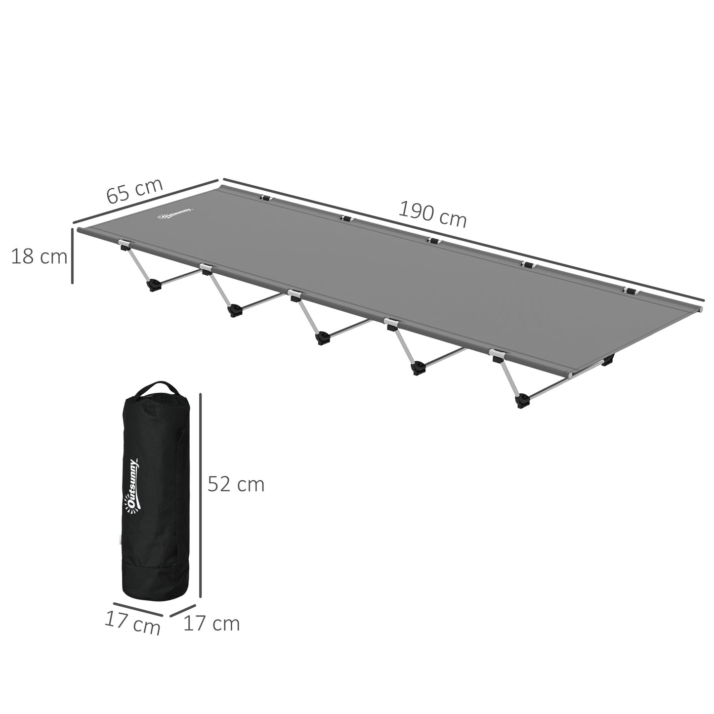 Lightweight Camping Cot Portable Compact Sleeping Bed w/ Carry Bag