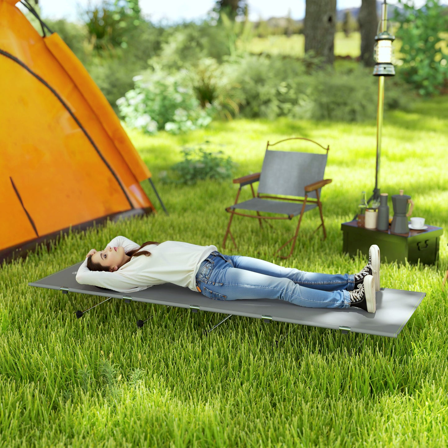 Lightweight Camping Cot Portable Compact Sleeping Bed w/ Carry Bag