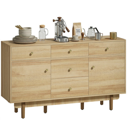 Sideboard Soft Close Doors Wood Legs Walnut