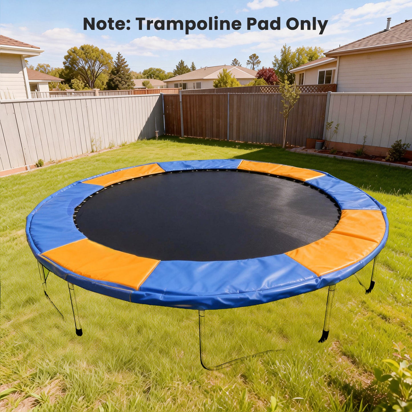 8FT Trampoline Spring Cover, Plastic Trampoline Pad, Yellow and Blue