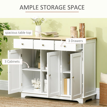 Modern Sideboard Buffet Cabinet with Storage Cabinets and Drawers White