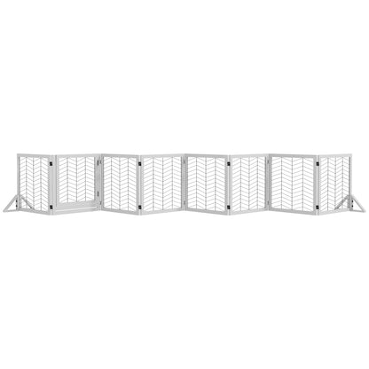 8 Panels Freestanding Dog Barrier for S and M Dogs - White