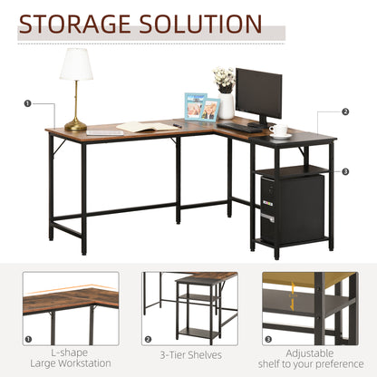 Computer Desk with Adjustable Storage Shelf Compact Gaming Workstation