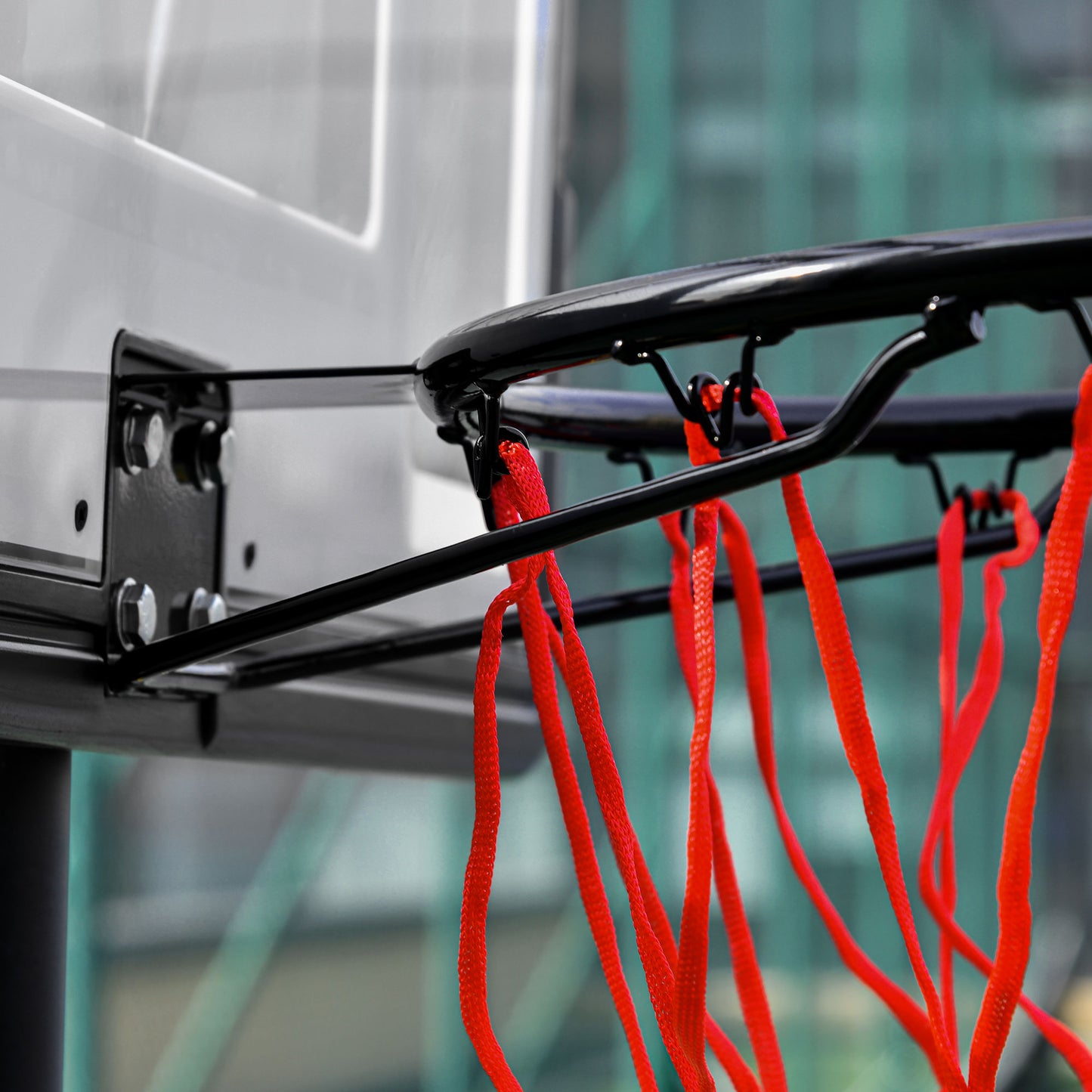 1.55-2.1m Basketball Hoop and Stand w/ Fillable Base, Wheels - Black