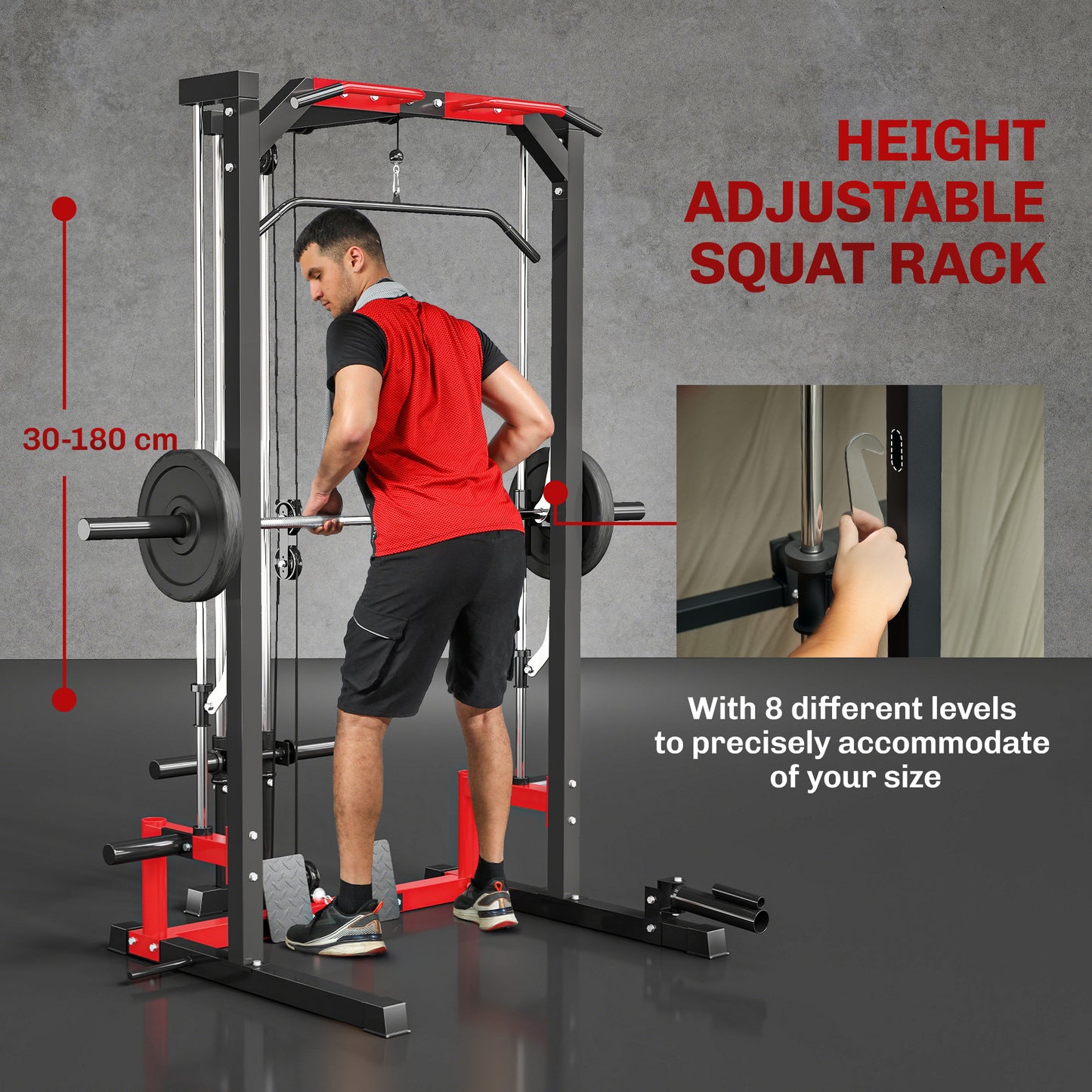 Cable Crossover Machine, Multifunction Power Cage with Pull Up Bar