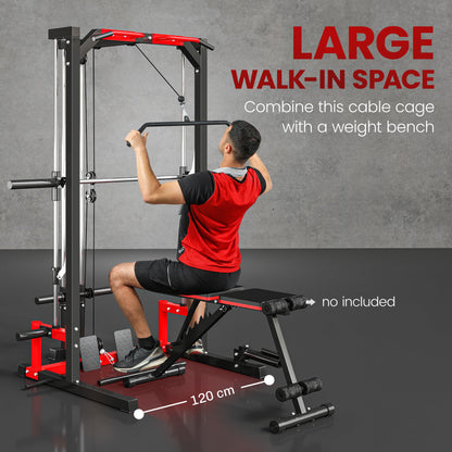 Cable Crossover Machine, Multifunction Power Cage with Pull Up Bar