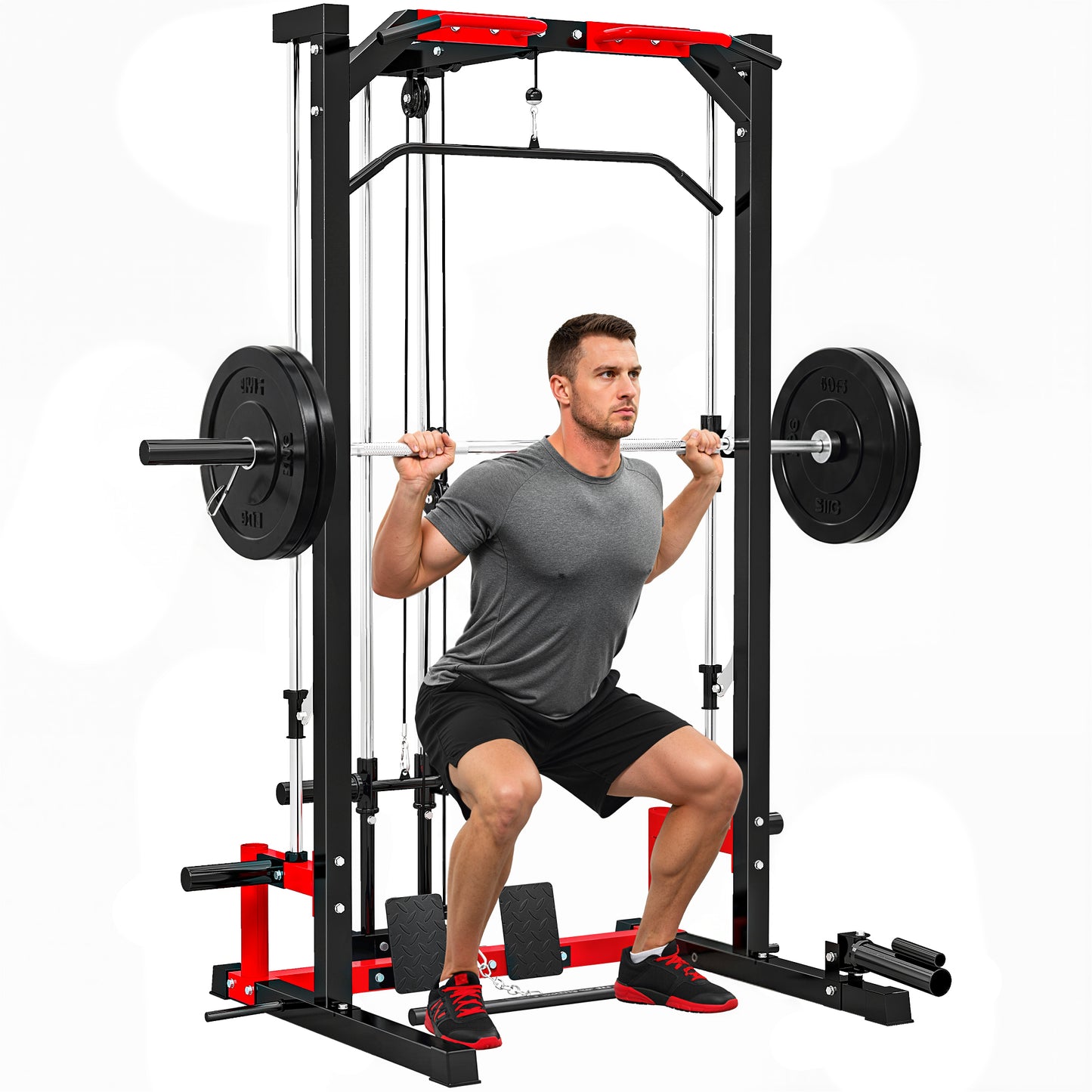 Cable Crossover Machine, Multifunction Power Cage with Pull Up Bar