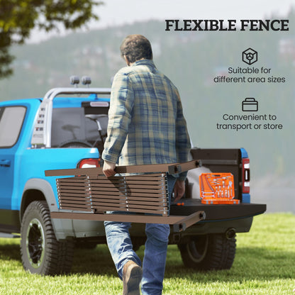 Aluminium Alloy Movable Fence, Pet Safety Fence, Dark Brown