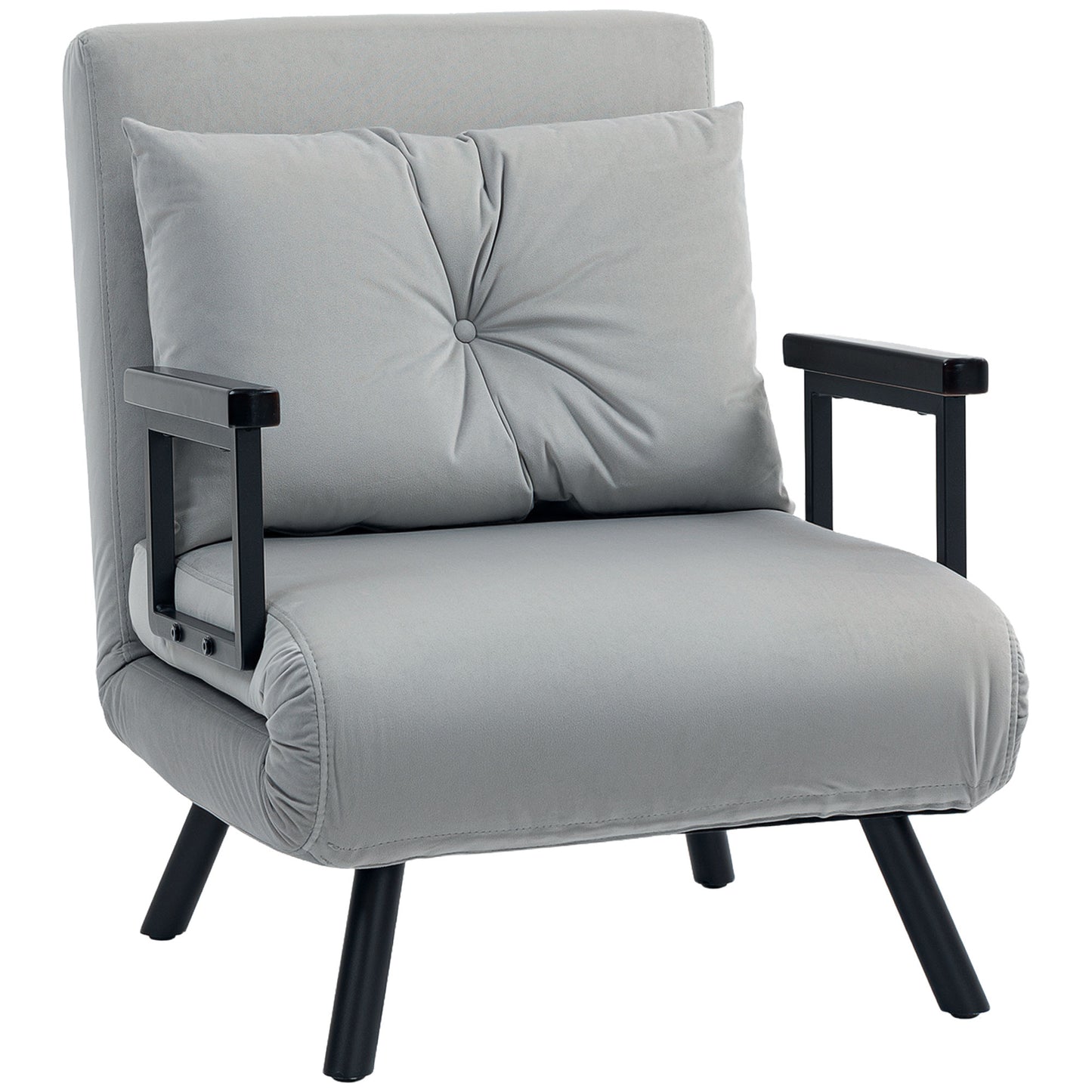 Click Clack Single Chair Bed Settee for Living Room, Light Grey