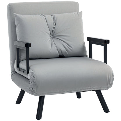 Click Clack Single Chair Bed Settee for Living Room, Light Grey