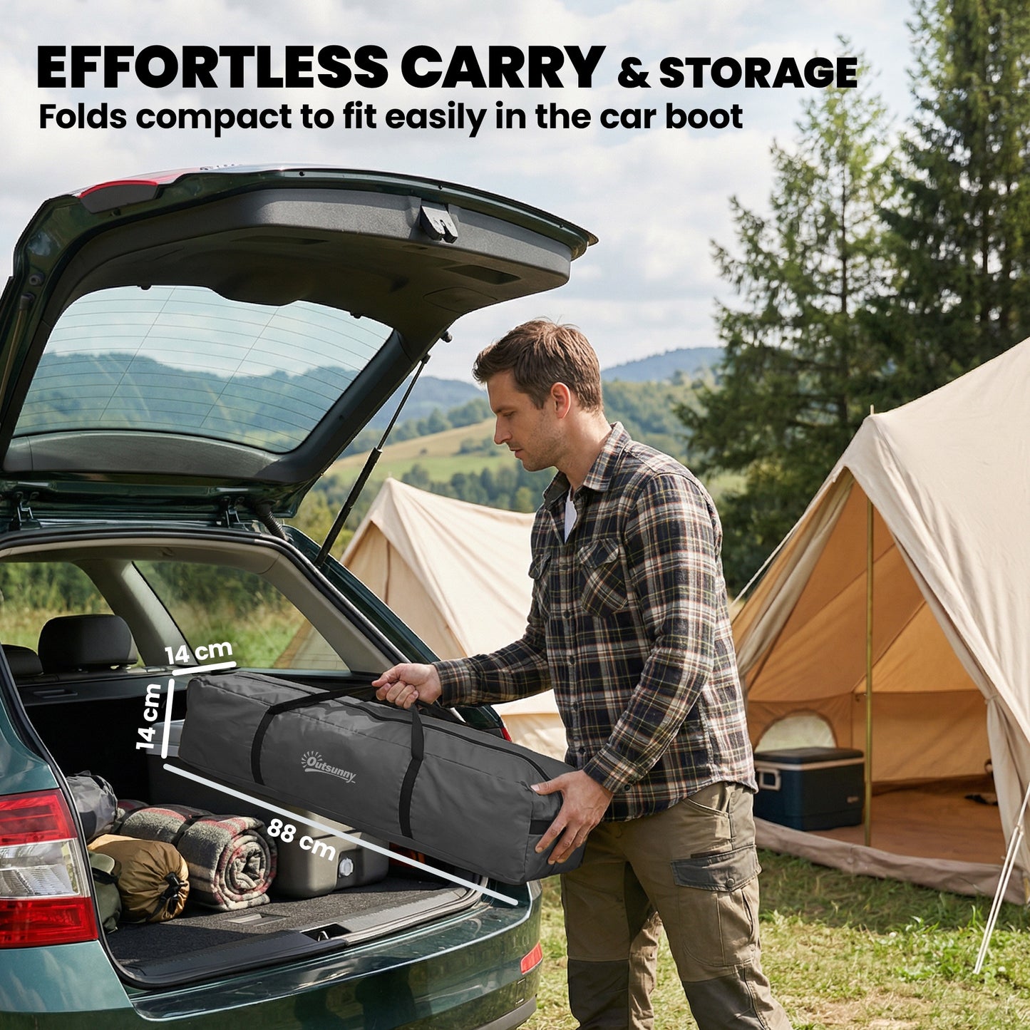 Camping Windbreak, Pop Up Hub Frame Windbreaker Blocker, Dark Grey