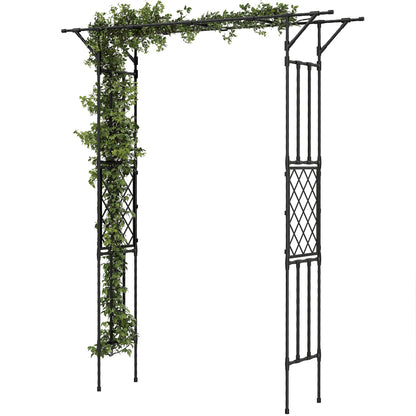 Garden Arch, Rose Arch, 180 x 40 x 215 cm, Black