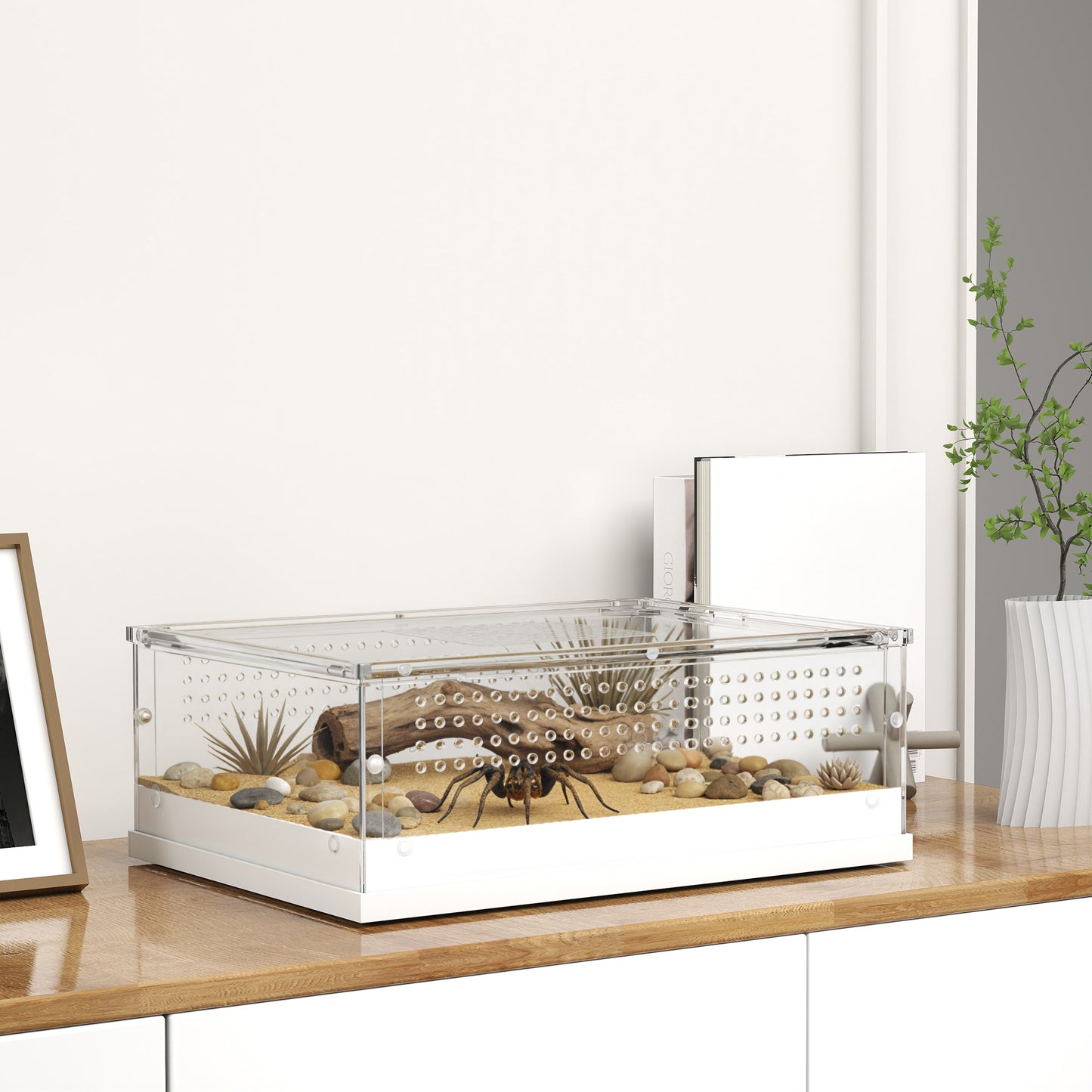 Reptile Terrarium, Vivarium Acrylic for Snake, Gecko, 40 x 30 x 15 cm