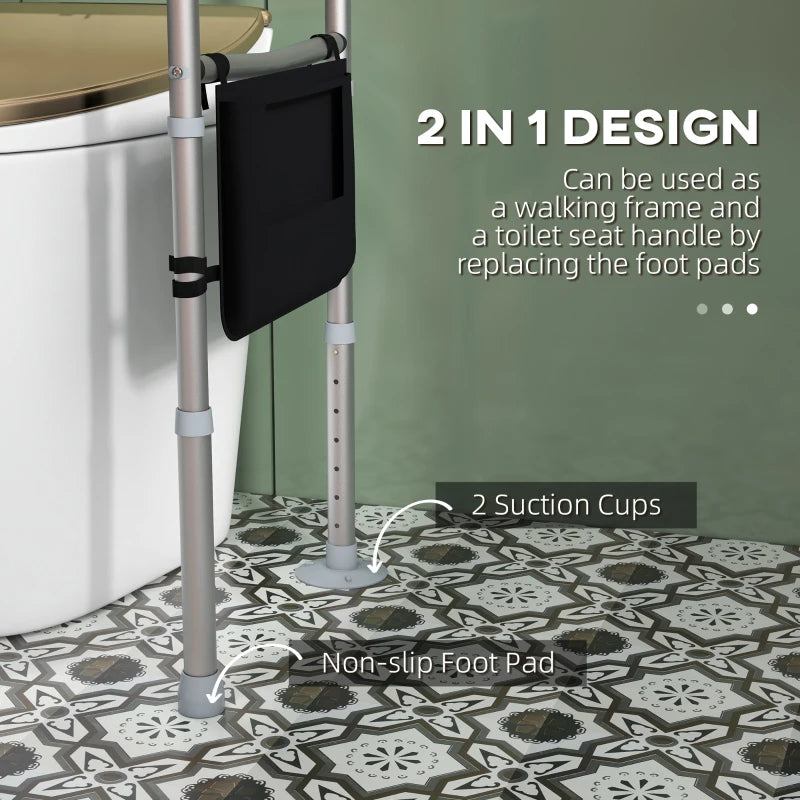 Free Standing Toilet Rail Frame, Height and Width Adjustable