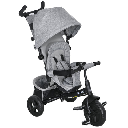 6 in 1 Kids Trike, Stroller with Parent Handle, Grey