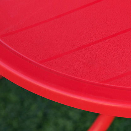 Kids Folding Picnic Table Chair Set Ladybug Pattern Outdoor w/ Parasol