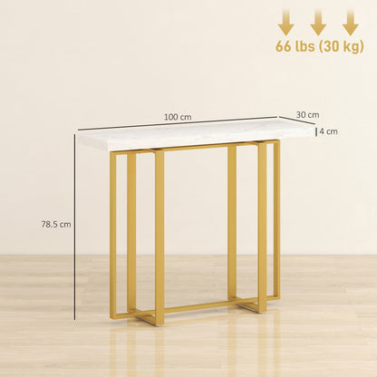 Modern Slim Long Accent Sofa Side Table for Hallway, White