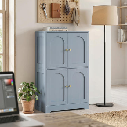 110cm Kitchen Cupboard with 4 Arched Doors and 2 Adjustable Shelves