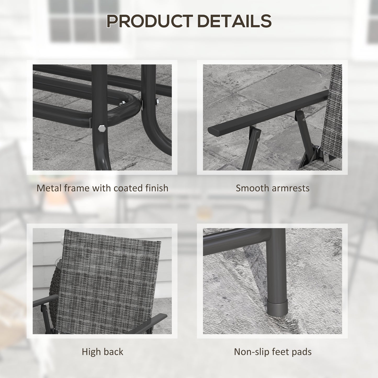 Patio Furniture Set, Garden Set w/ Table, Foldable Chairs, a Loveseat