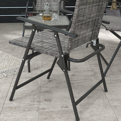 Patio Furniture Set, Garden Set w/ Table, Foldable Chairs, a Loveseat