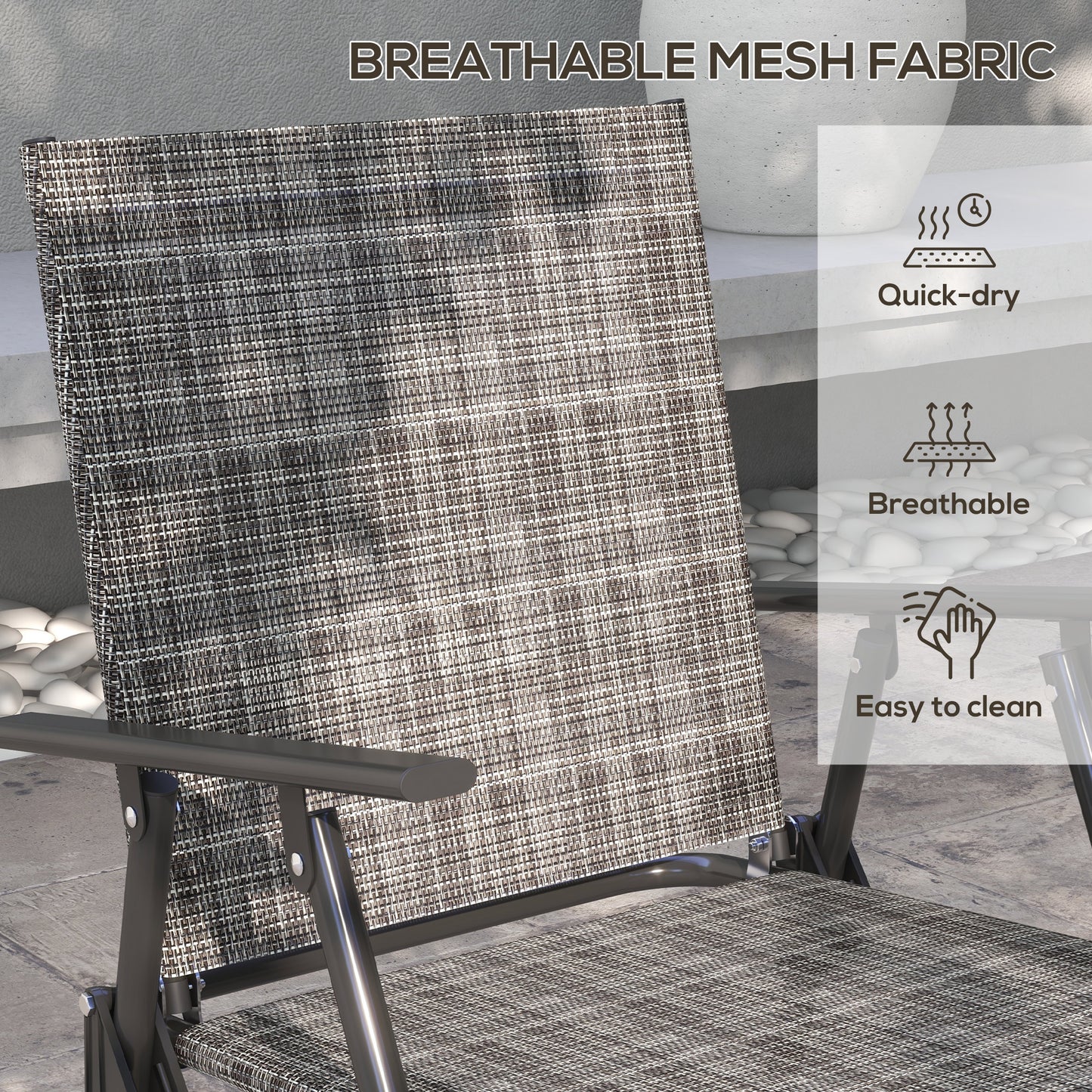 Patio Furniture Set, Garden Set w/ Table, Foldable Chairs, a Loveseat