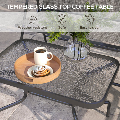 Patio Furniture Set, Garden Set w/ Table, Foldable Chairs, a Loveseat