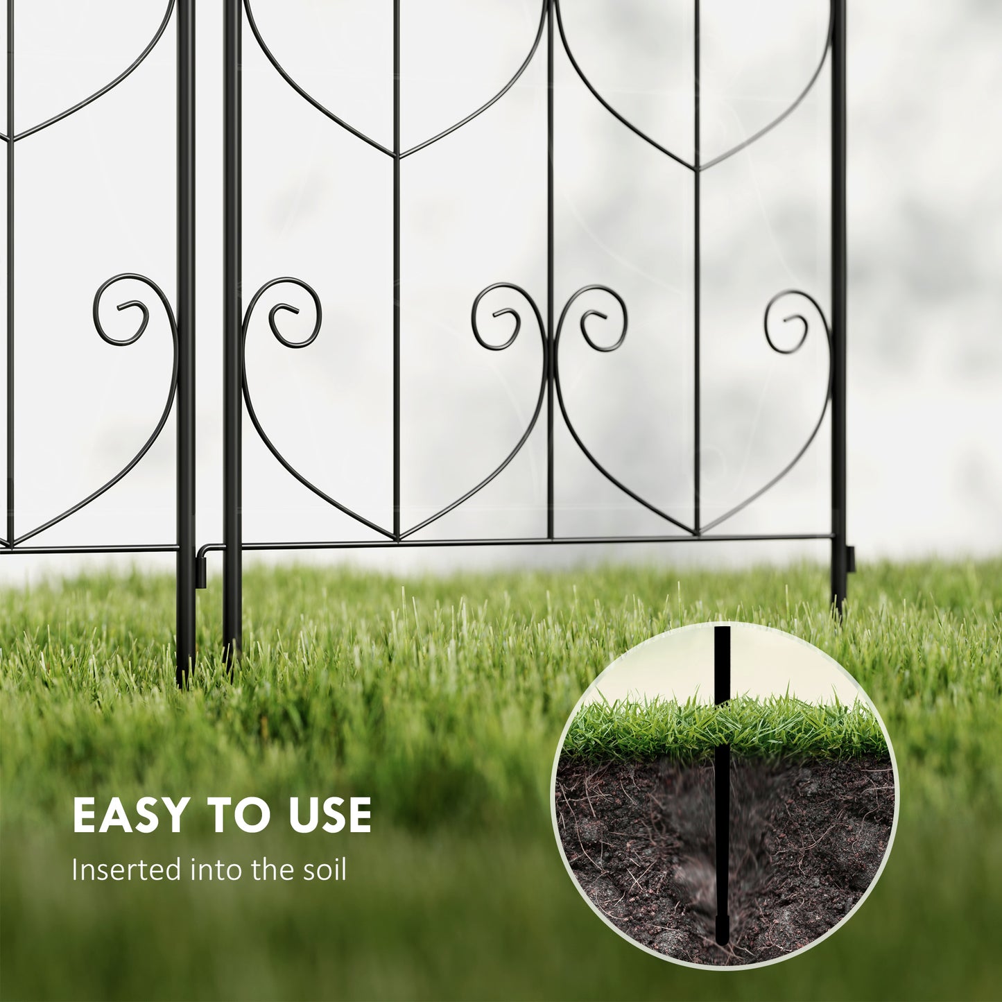 Set of 2 Metal Garden Trellis, Outdoor Trellis Panels, 180 x 50cm