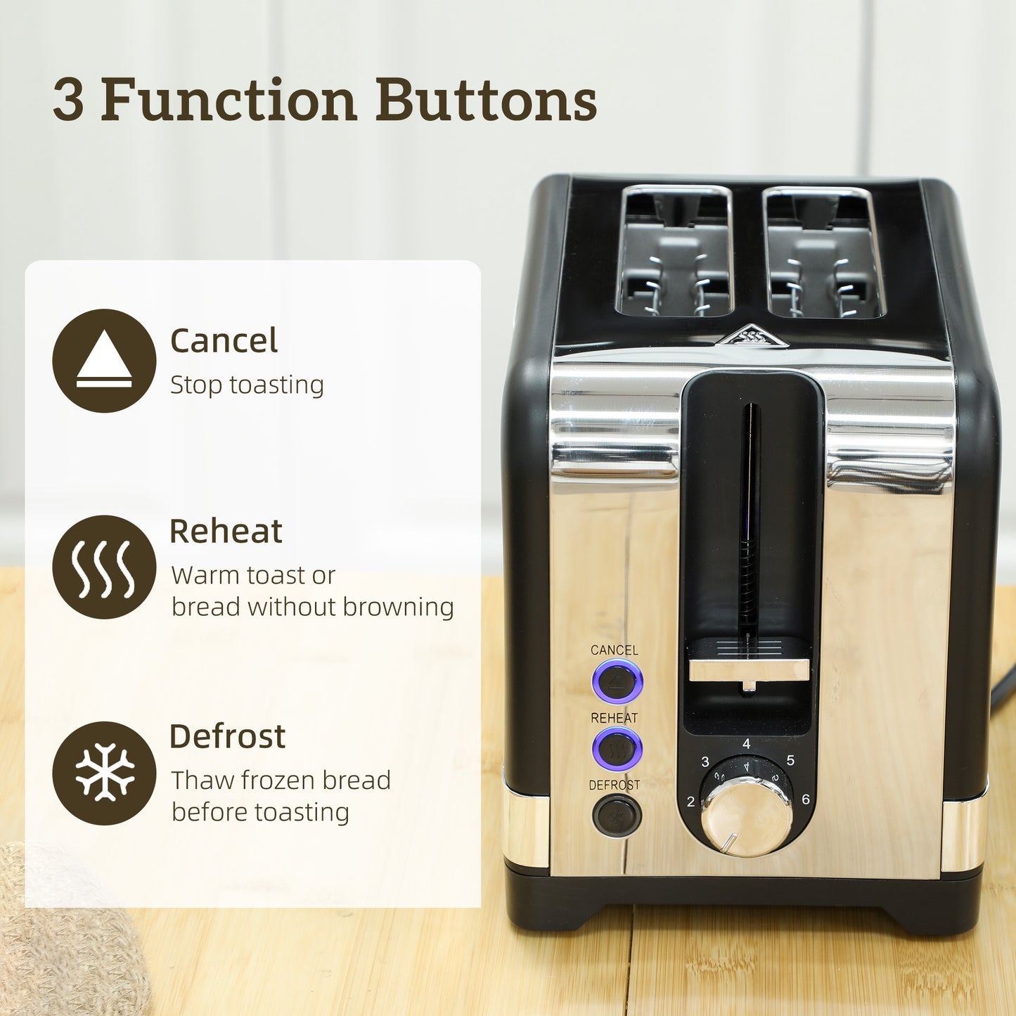 3000W Rapid Boil Kettle and Toaster Set with Otter Thermostat, Black