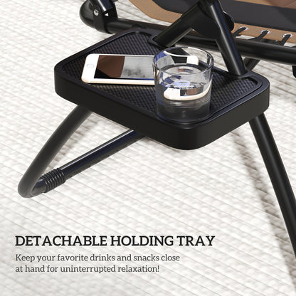 2 Pcs Zero Gravity Lounger Chair, Folding Reclining Chair, Brown