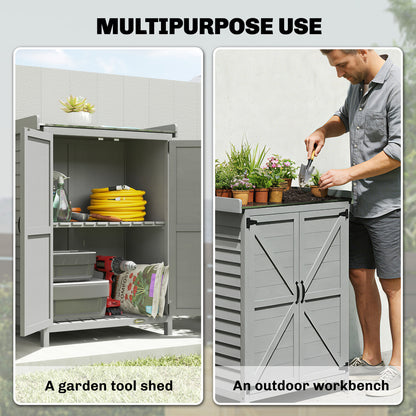 Wooden Garden Shed, Garden Tool Storage Shed, Grey