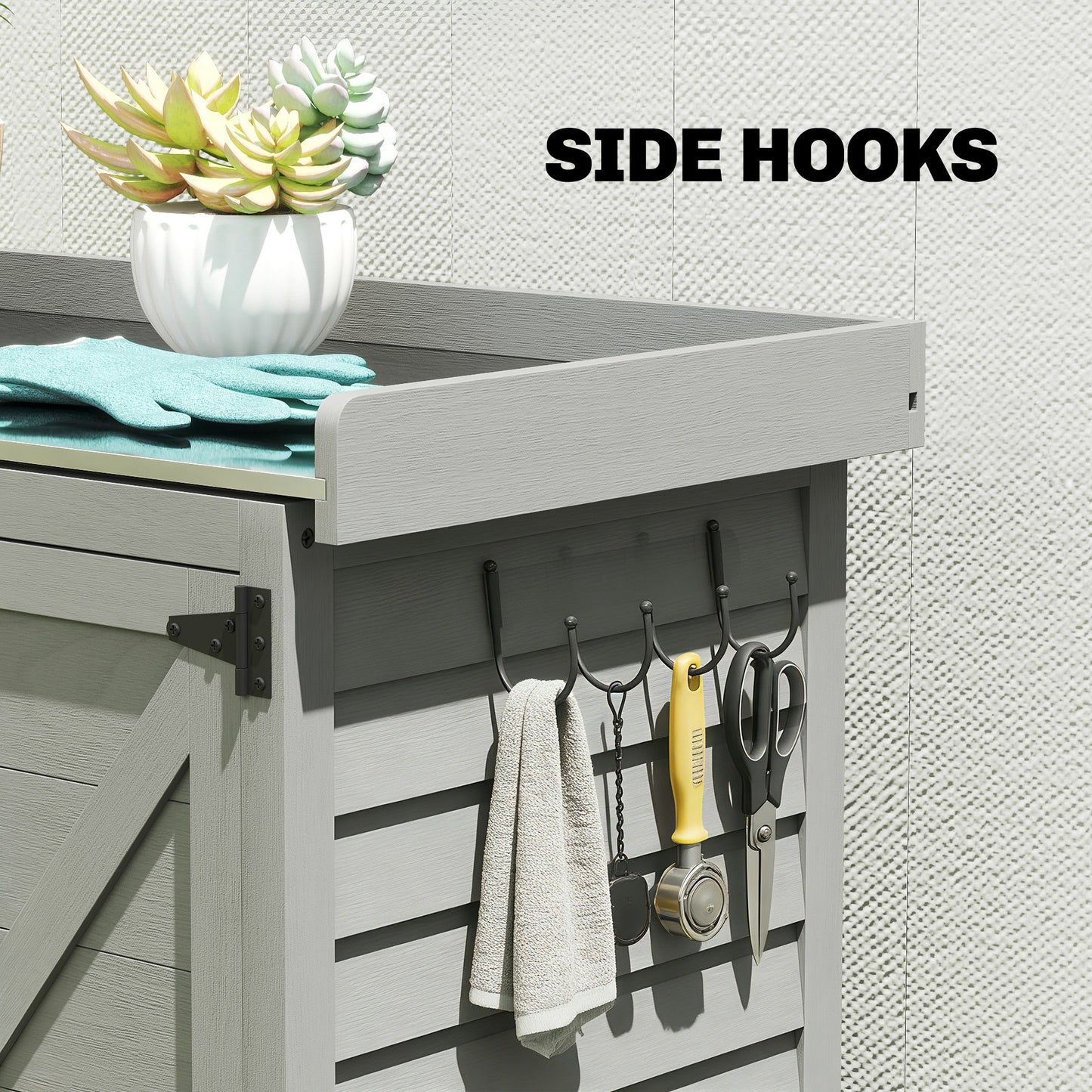 Wooden Garden Shed, Garden Tool Storage Shed, Grey