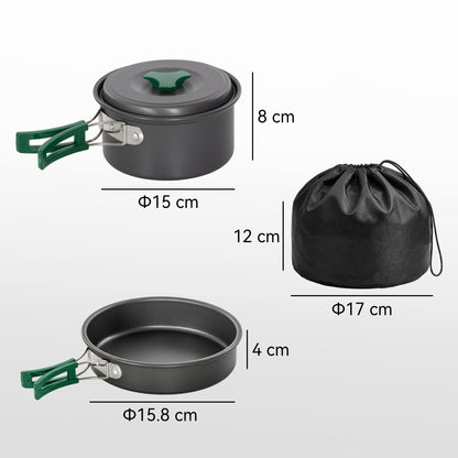 Camping Cookware Set, 8-Piece Ultralight Camping Cooking Kit Grey