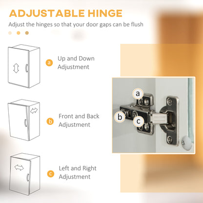 Kitchen Cupboard Storage Cabinet Adjustable Shelves, Countertop,White