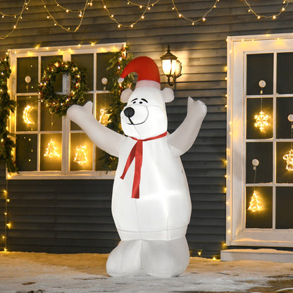 6ft Tall Outdoor Inflatable Bear Lighted Airblown Christmas Lawn Décor