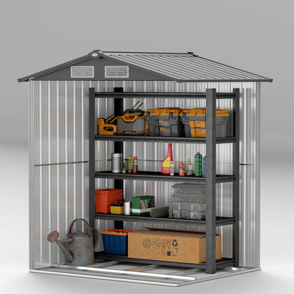 5ft x 4.3ft Outdoor Metal Storage Shed with Sliding Door Sloped Roof