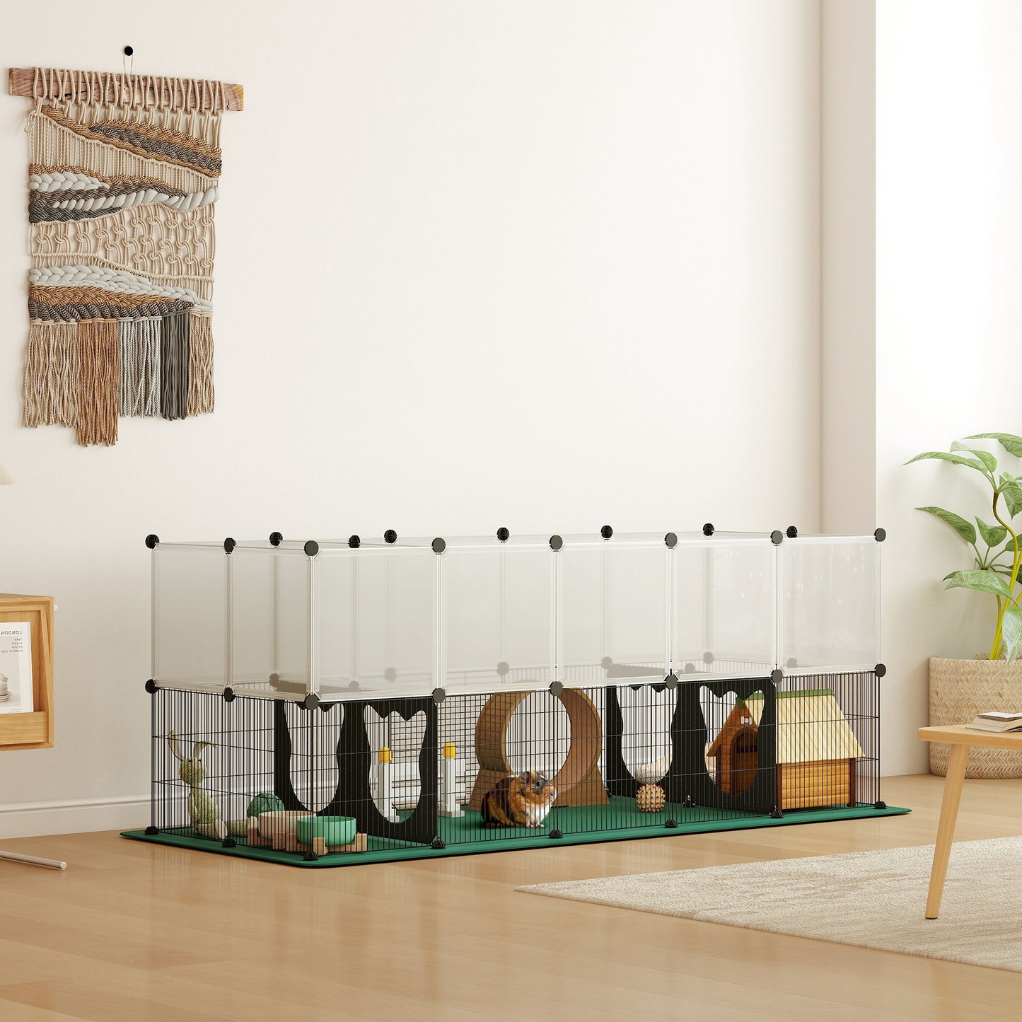 Pet Playpen with Waterproof Mat, DIY Small Animal Enclosure 34 Panels