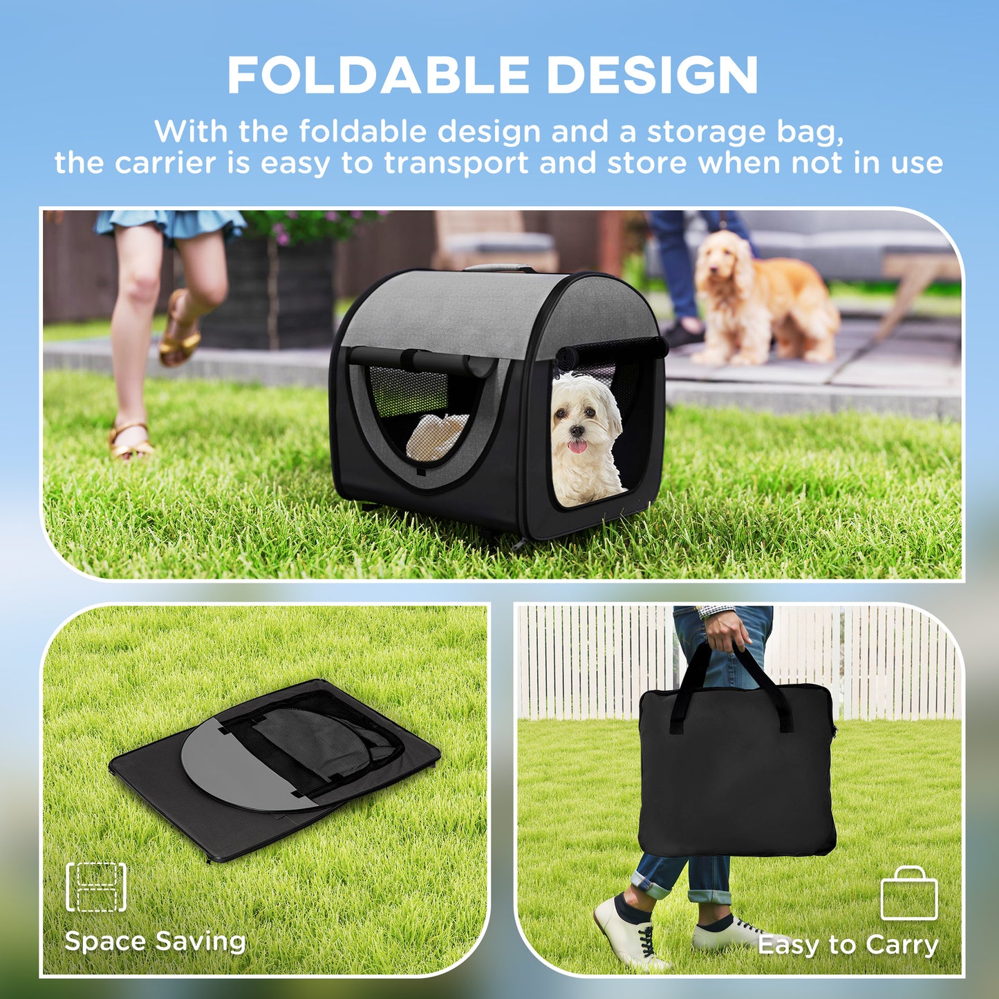 3 in 1 Pet Stroller with Detachable Carrier for Mini Dogs, Grey