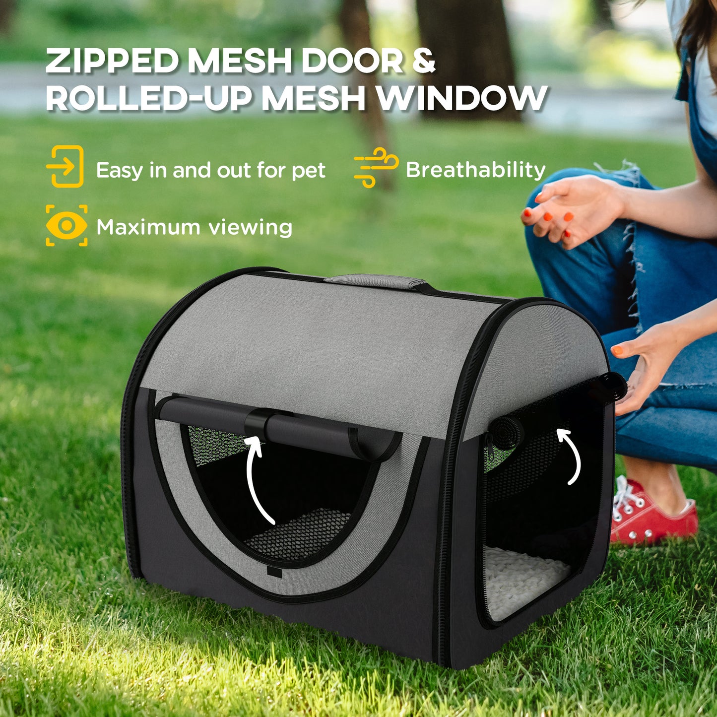 3 in 1 Pet Stroller with Detachable Carrier for Mini Dogs, Grey