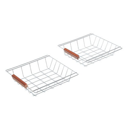Rolling Kitchen Island Trolley Serving Cart with Basket, Honey Colour