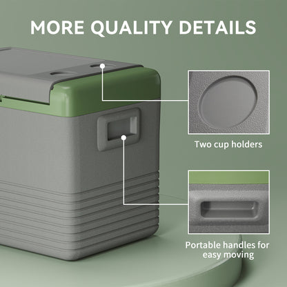 40L Car Refrigerator 12V Portable Freezer for Camping, Light Green