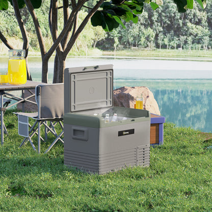40L Car Refrigerator 12V Portable Freezer for Camping, Light Green