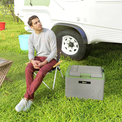 40L Car Refrigerator 12V Portable Freezer for Camping, Light Green