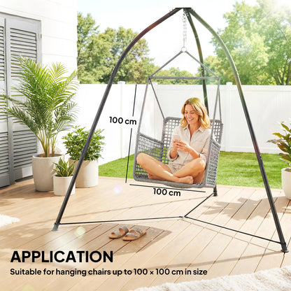 Hammock Stand Adjustable Height, for Patio, Garden, Black