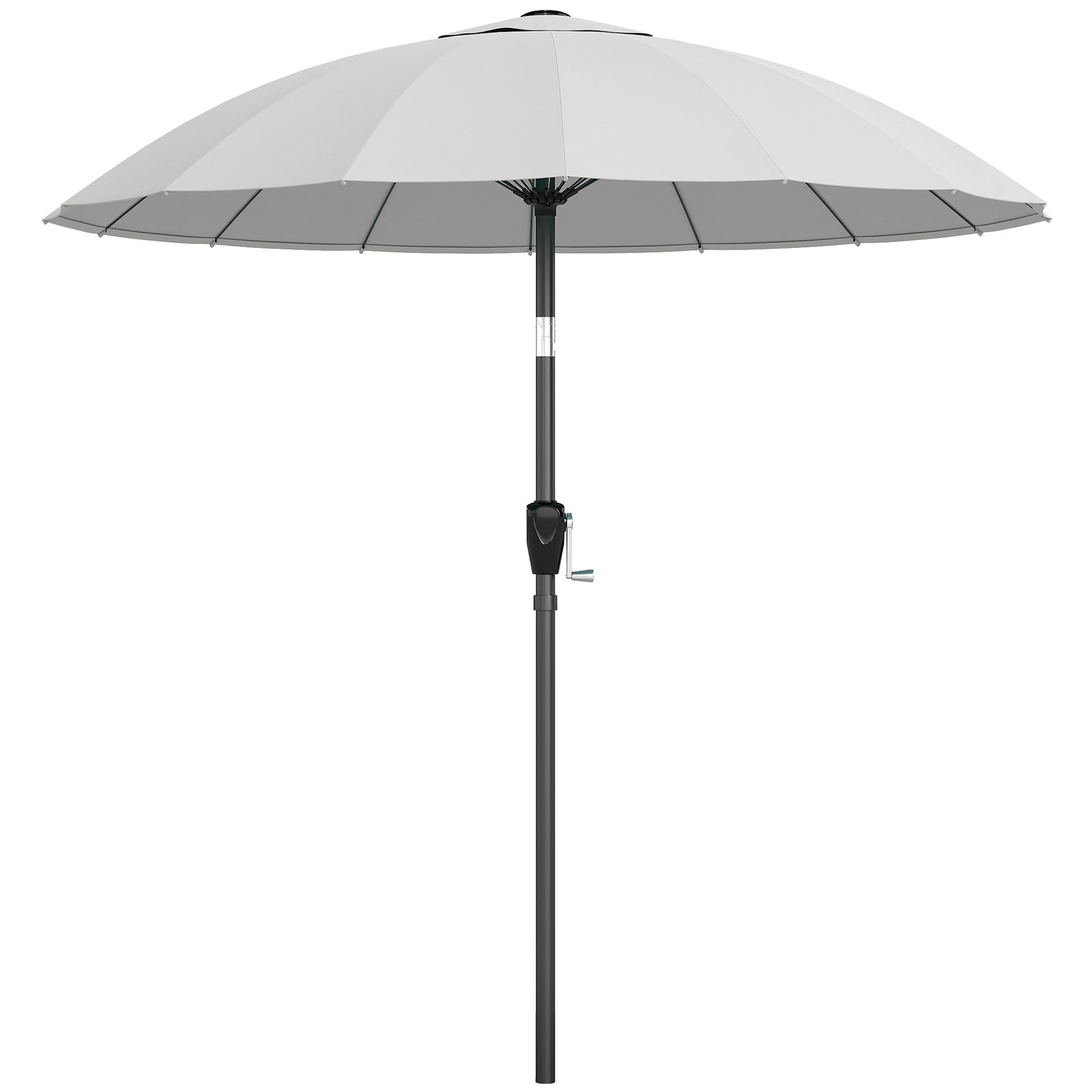 2m Shanghai Garden Parasol Umbrella, Outdoor Sun Shade, Light Grey