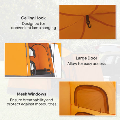 2-4 Person Tent, Instant Pop Up Camping Tent, Orange