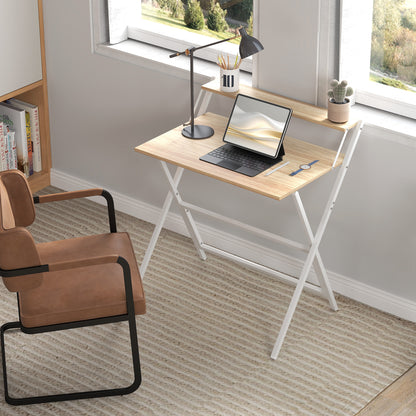 81.5 cm Folding Computer Desk for Small Spaces Bedroom Natural