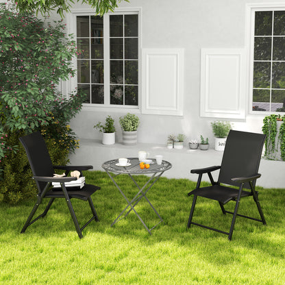2PCS Folding Chair w/ Breathable Mesh Fabric Seat, Black