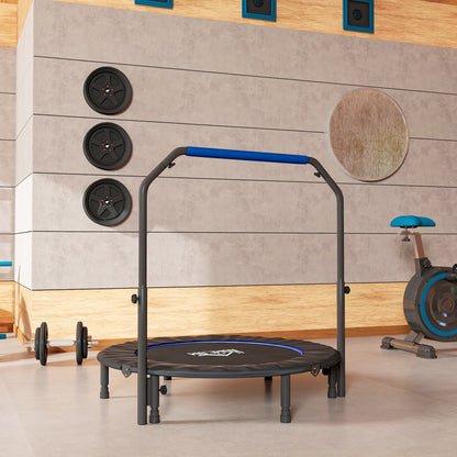 48" Foldable Mini Fitness Trampoline w/ Foam Handle, Blue