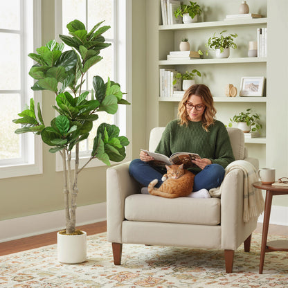 180cm Artificial Fiddle Leaf Fig Tree, Realistic Fake Plant, Green